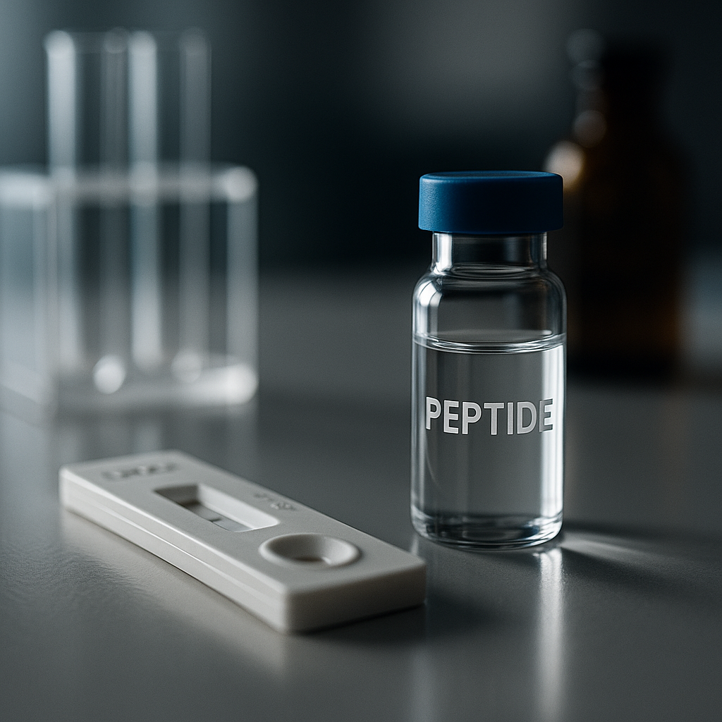 peptide identity testing vs purity testing research concept image