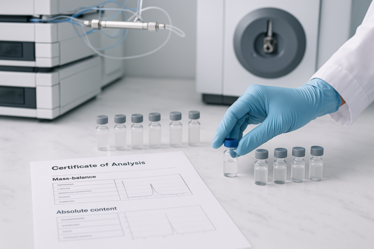 What Peptide Purity Means in Lab Testing — article header illustration
