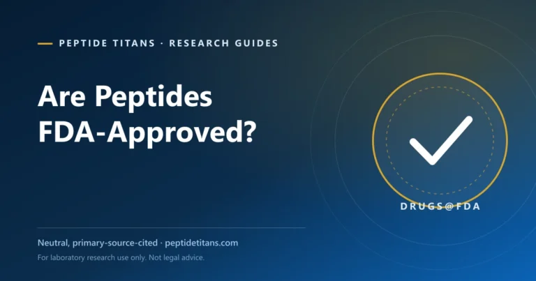 Are Peptides FDA-Approved? — Peptide Titans research guide cover with an approval seal motif