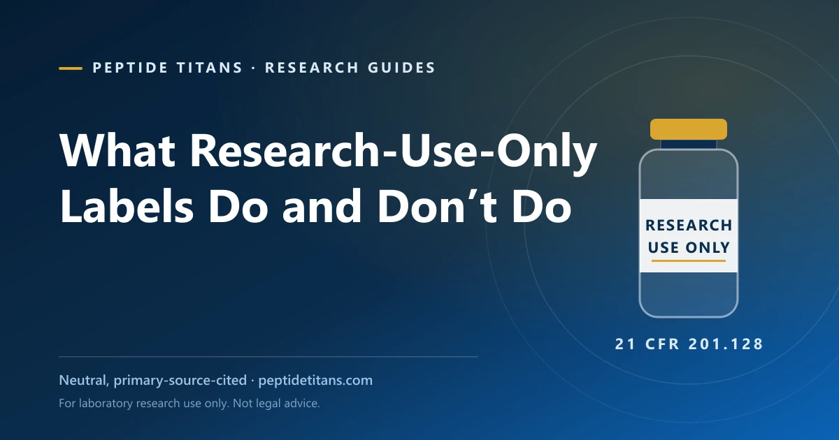 Peptide Labeling: What Research-Use-Only Labels Do and Don’t Do
